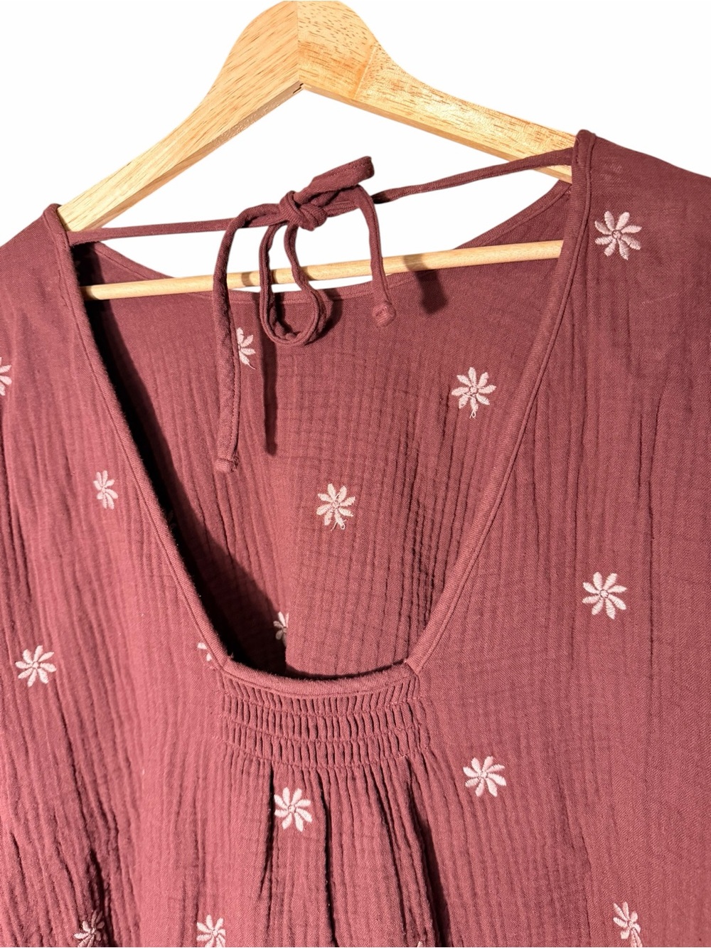 Madewell Dusty Rose Floral Gauze Tunic Top - Picture 6 of 8